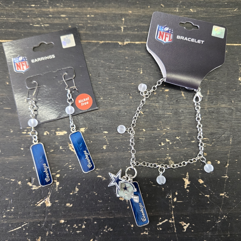 NFL Cowboys Bracelet And Earring Set
